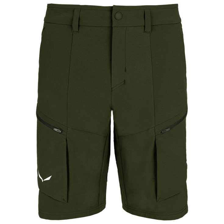 Salewa Wandershorts Puez Durastretch Cargo Shorts M Dark Olive Präsentation