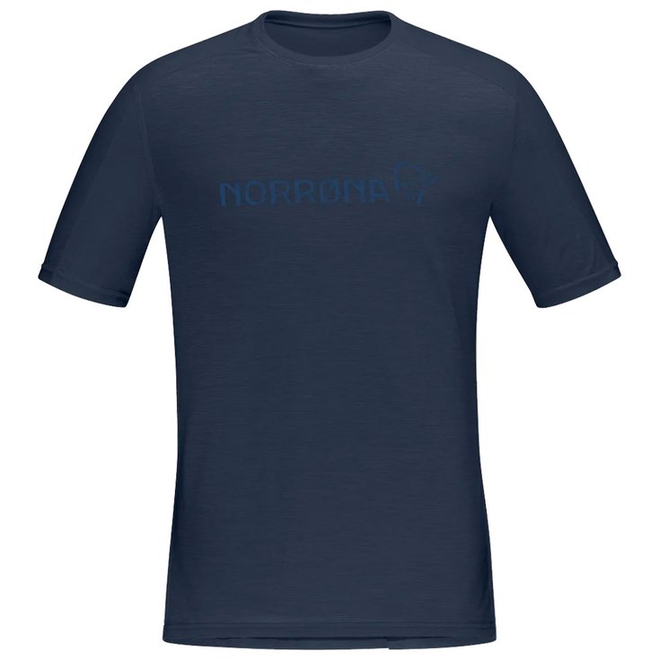 Norrona Wander-T-Shirt Falketind Equaliser Merino M's Indigo Night Präsentation