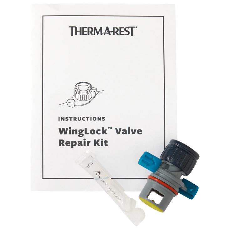 Thermarest Kit Réparation Matelas Valve Repair Kit WingLock Blue Silver Présentation