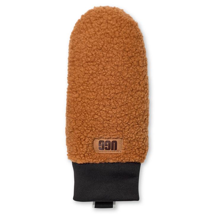 UGG Manopla W Uggfluff Mitten With Logo Tape Chestnut Presentación