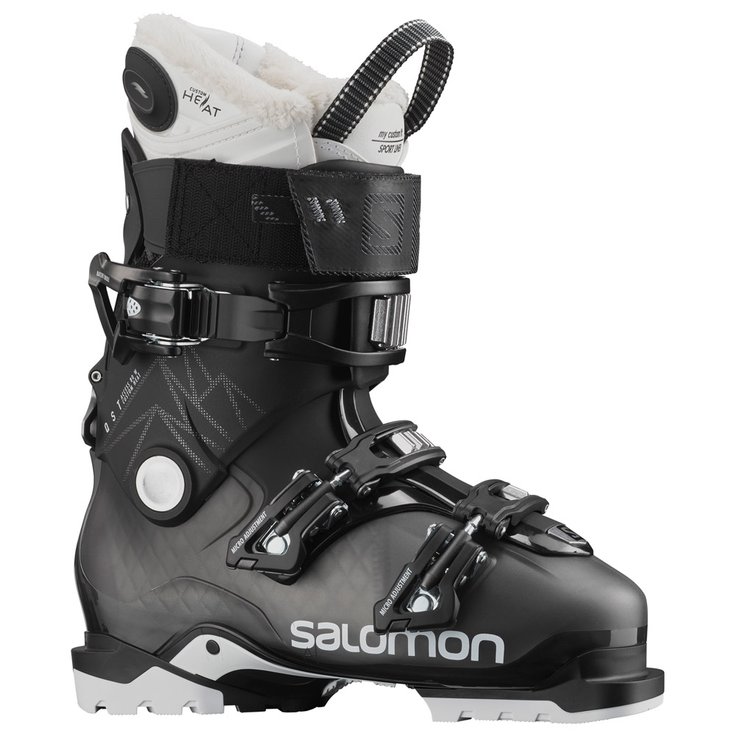 Salomon Chaussures de Ski Qst Access 80 W Custom Heat Anthracite Black Burgandy Côté