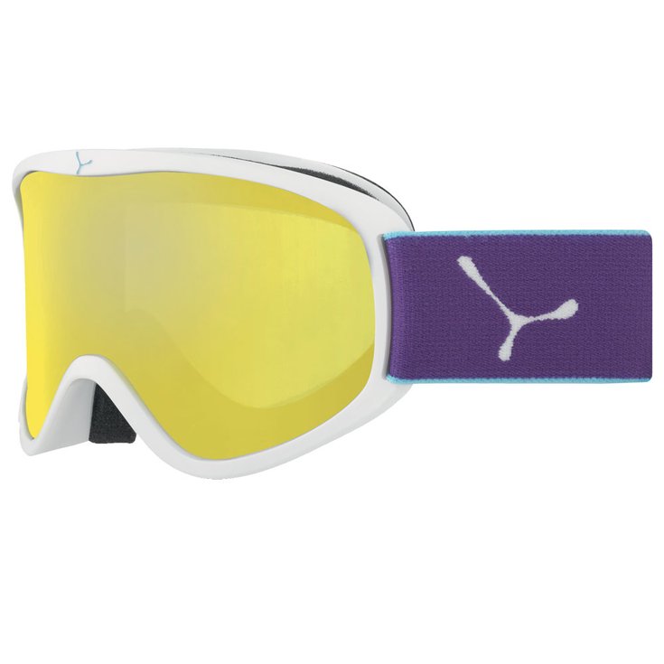Cebe Masque de Ski Striker M Matte White Violet Yellow Flash Mirror Présentation