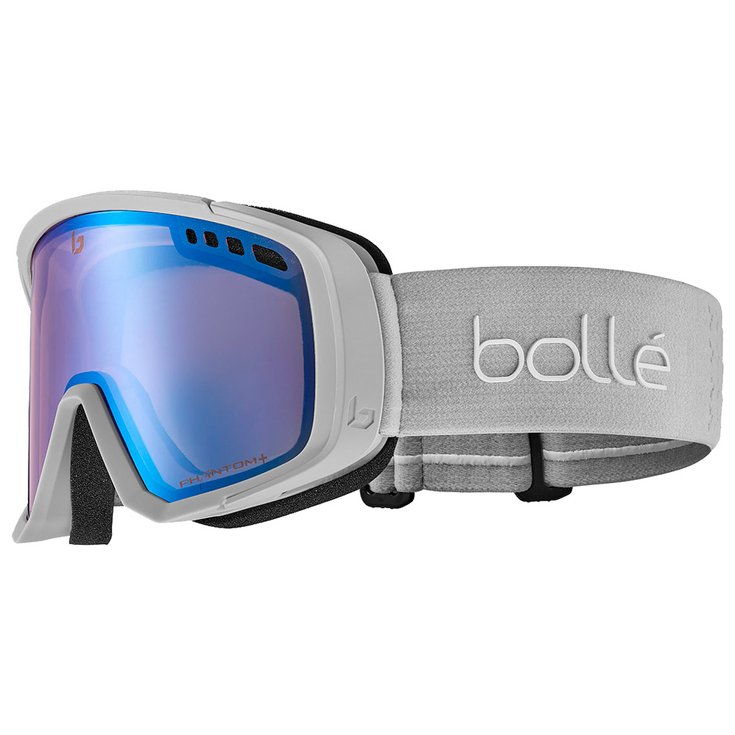 Bolle Masque de Ski Mammoth Lightest Grey Matte - Phantom+ Blue Semi-Polarized P Présentation