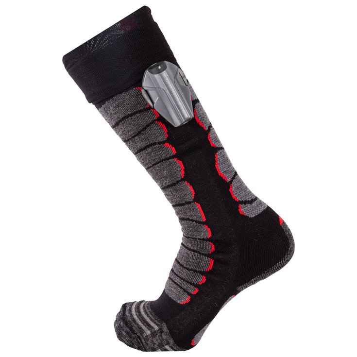 Monnet Chaussettes Heatprotech Socks Noir Rouge Presentación
