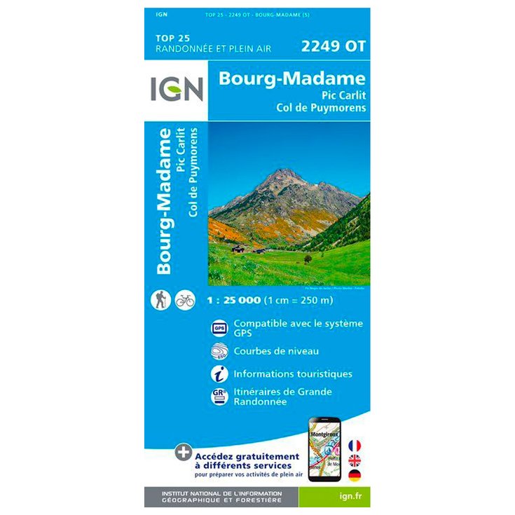 IGN Map 2249Ot Bourg-Madame/Col Puymorens Overview