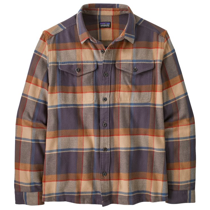 Patagonia Fjord Flannel Shirt Sunrise Ridge Forge Grey 