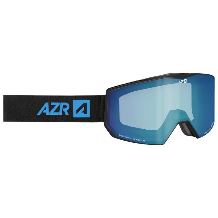 AZR Masque de Ski Evolution Otg Noir Mat Irisé Bleu Multicouche Présentation