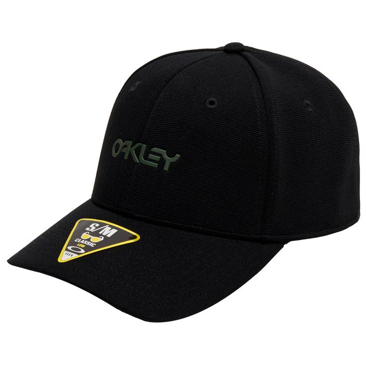 Oakley Cap 6 Panel Stretch Metallic Hat Blackout Overview