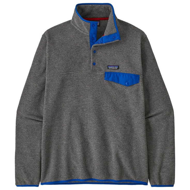 Patagonia Pullover Lightweight Synchilla Snap-T Nickel With Passage Blue Voorstelling