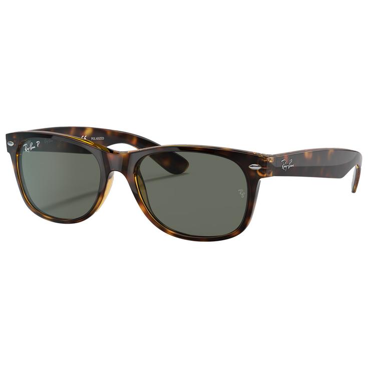 Ray Ban Zonnebrillen RB2132 New Wayfarer Classic Polished Tortoise Green G-15 Polarized Voorstelling
