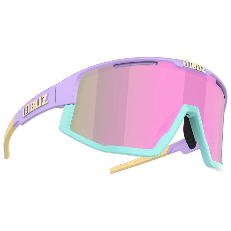 Bliz Gafas Fusion Small Matte Pastel Purple Brown Pink Mirror Presentación