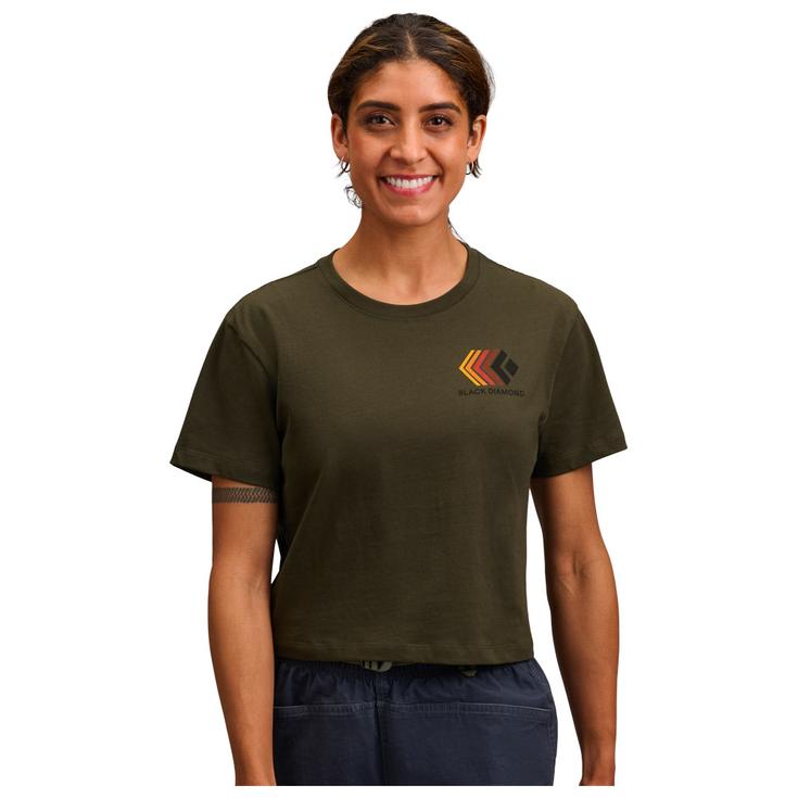 Black Diamond T-Shirt zum Klettern Faded Crop Ss Tee Dark Moss Präsentation