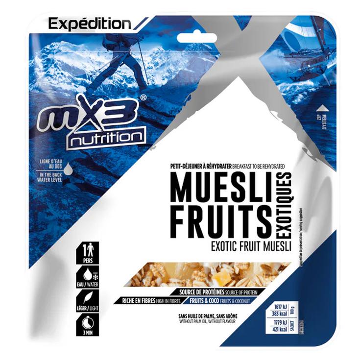MX3 Gevriesdroogde maaltijd Muesli Exotique 110 g. Voorstelling