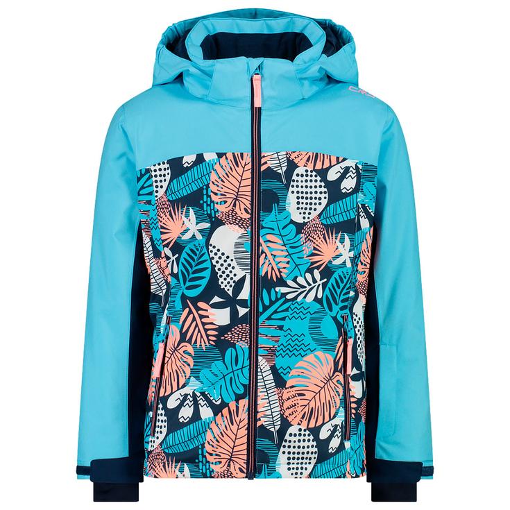CMP Skijacke Kid Girl Jacket Snaps Hood Topazio Blue Ink Präsentation