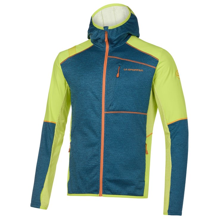 La Sportiva Fleece Existence Hoody Storm Blue Lime Punch Voorstelling