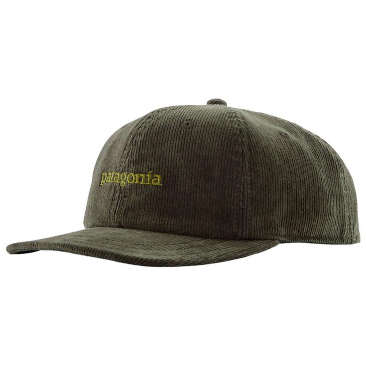 Patagonia Gorra Corduroy Cap Text Logo Old Growth Green Presentación