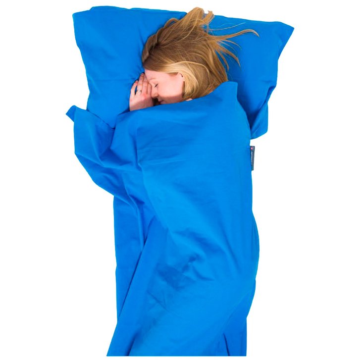 Lifeventure Saccolenzuolo Cotton Sleeping Bag Liner Rectangular Blue Presentazione