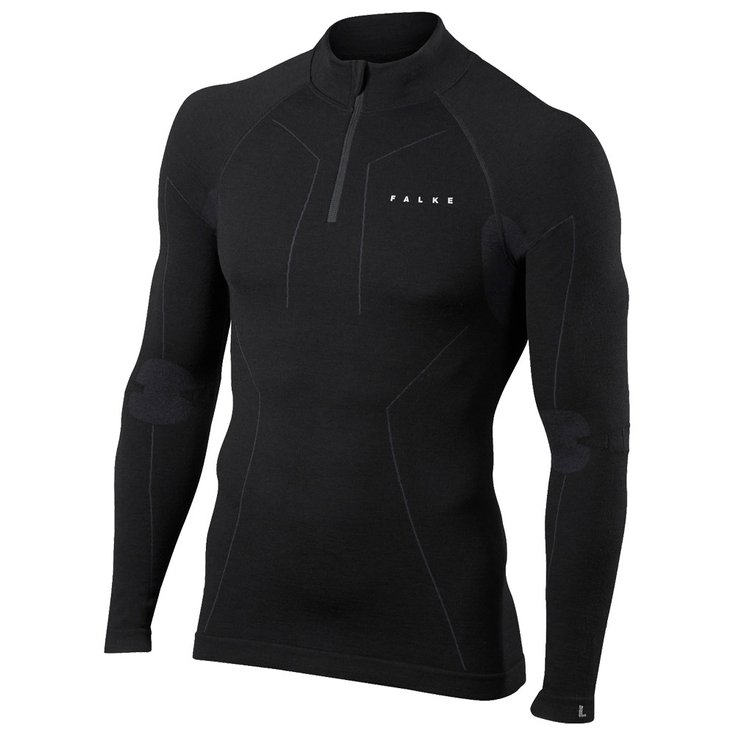 Falke Technical underwear Wool Tech Zip Shirt Black Overview