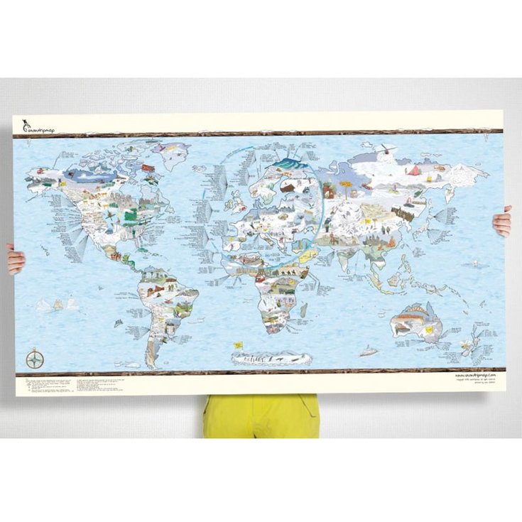 Awesome Maps Kaart Carte du Monde Snowtrip Map Voorstelling