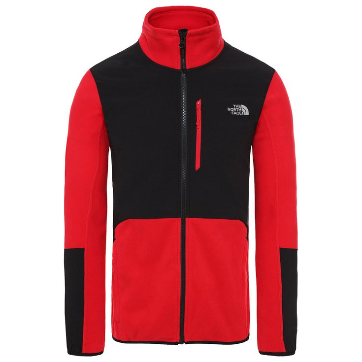 The North Face Fleece Glacier Pro Full Zip Red Black Overview