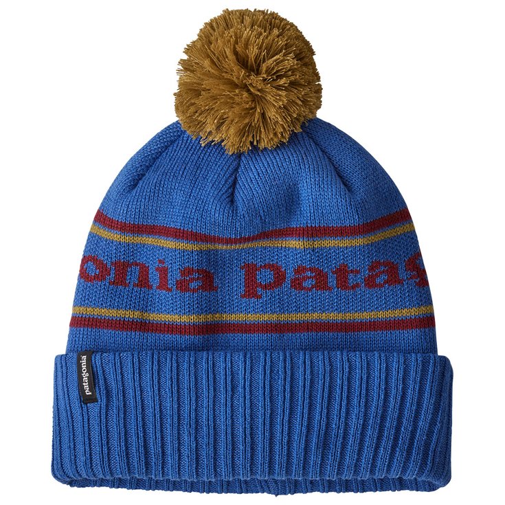 Patagonia Beanies Powder Town Beanie Park Stripe Knit Float Blue Overview