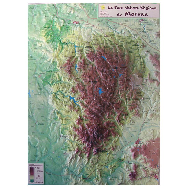 Geo Relief Raised-relief map Le Parc Naturel Régional Du Morvan Overview
