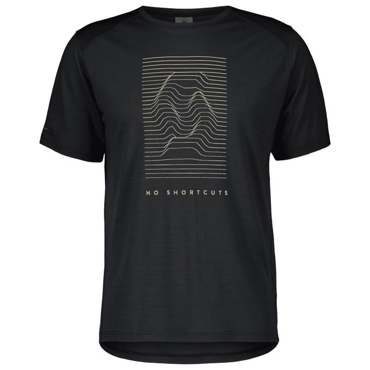 Scott Wander-T-Shirt Tee M's Defined Merino Graphic Black Präsentation