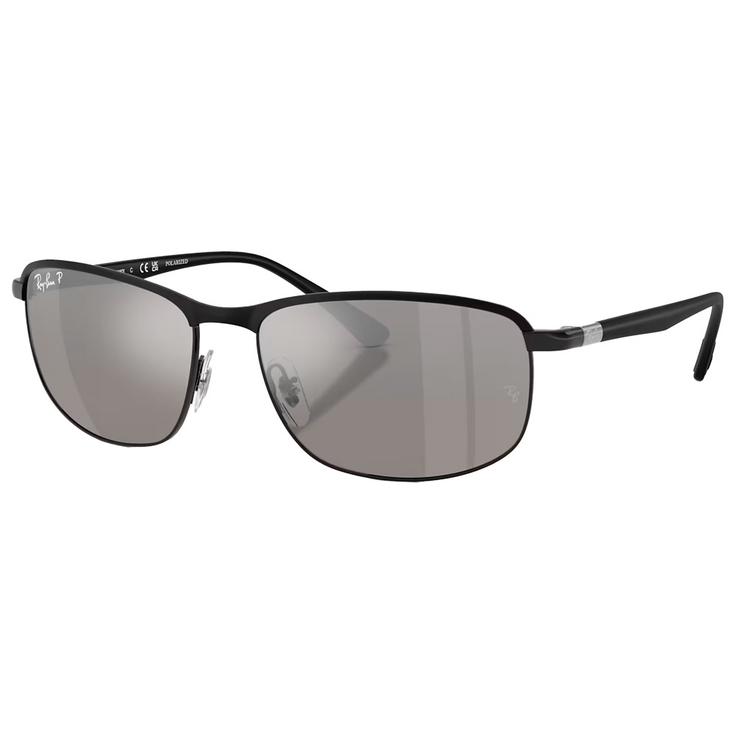 Ray Ban Sonnenbrille RB3671CH Polished Black Chromance Silver Polar Präsentation