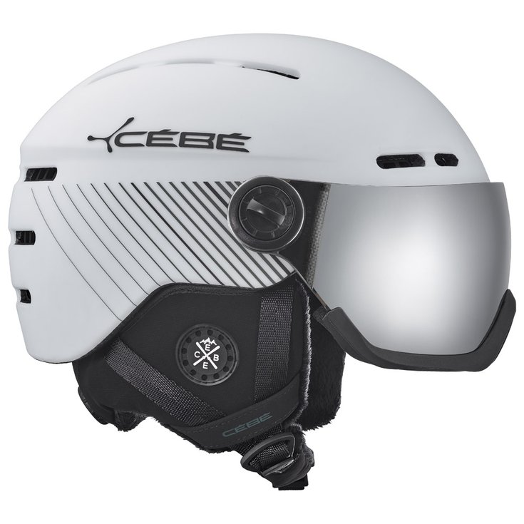 Cebe Visor helmet Fireball Matt White Black Line - Grey Flash Mirror + Yellow Flash Mirror Overview