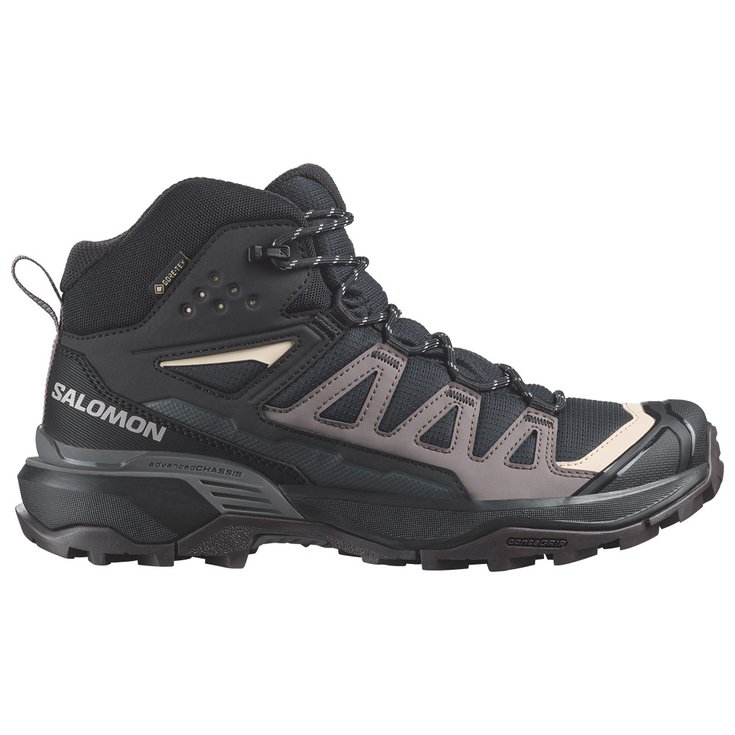 Chaussures de Fast Hiking Salomon X Ultra 360 Mid Gtx W Black Plum Kitten Shale Hiver 2025 Glisshop