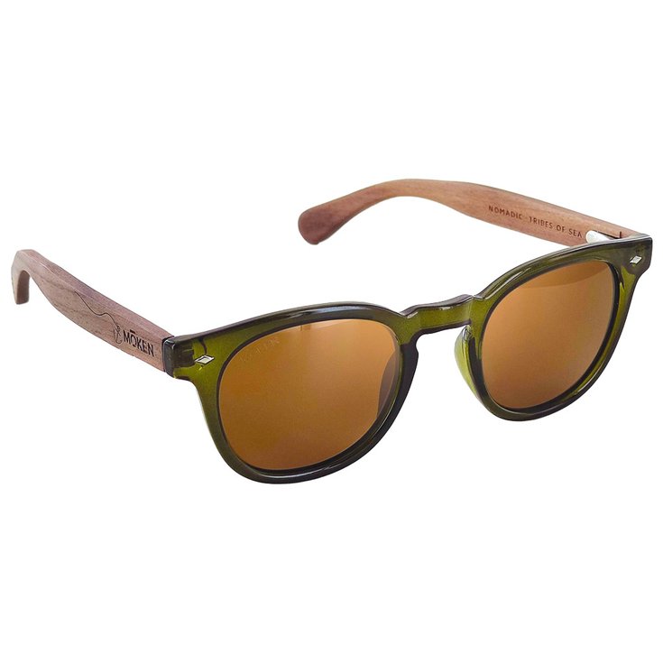 Moken Vision Gafas Woody Kaki Wood Brown Polarized Presentación