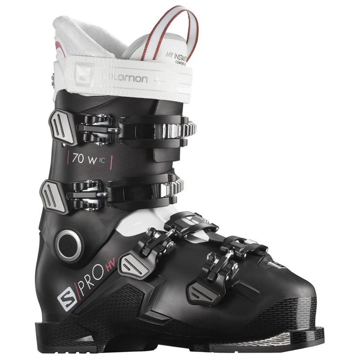 Salomon Chaussures de Ski S/pro Hv 70 W Ic Black White Garnet Pink Côté