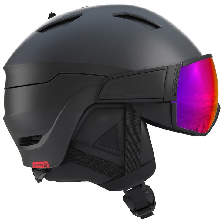 Salomon Casque visière Driver Black Red Accent Midlayer Infrared + Tonic Orange Voorstelling