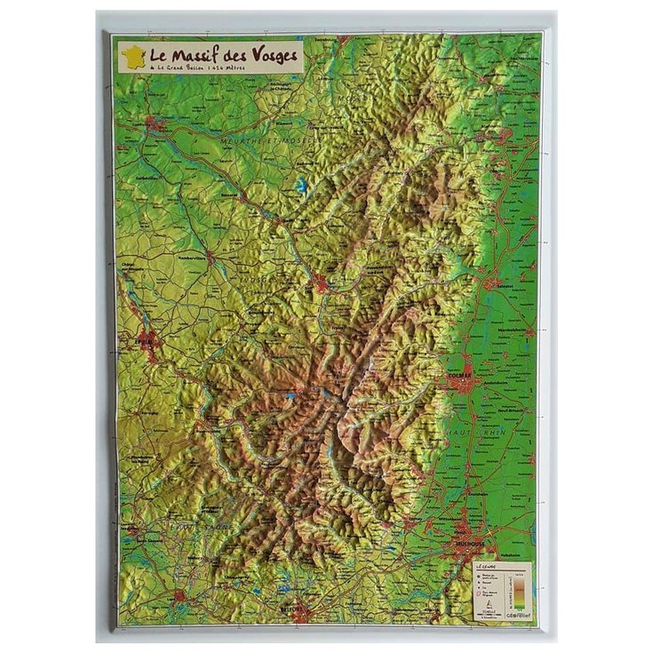 Geo Relief Kaart 3D Le Massif des Vosges Voorstelling