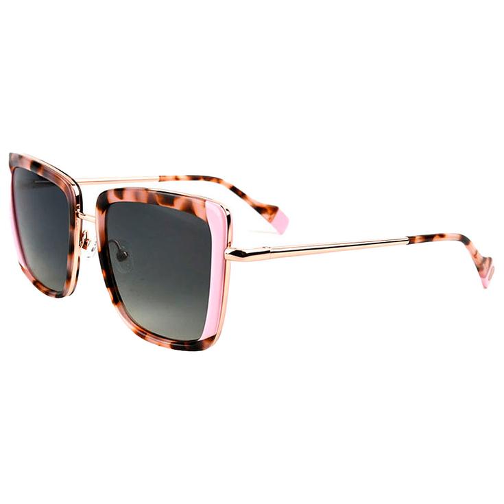 Binocle Eyewear Lunettes de soleil Carla Shiny Gold Pink Gradient Grey Polarized Présentation