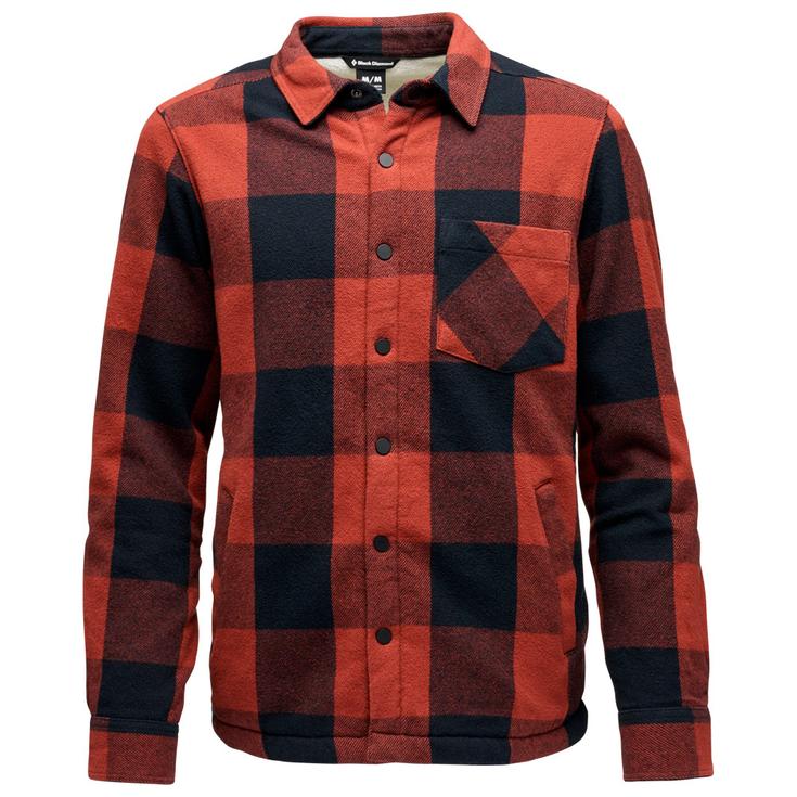 Black Diamond Camicia M Project Lined Flannel Red Black Presentazione
