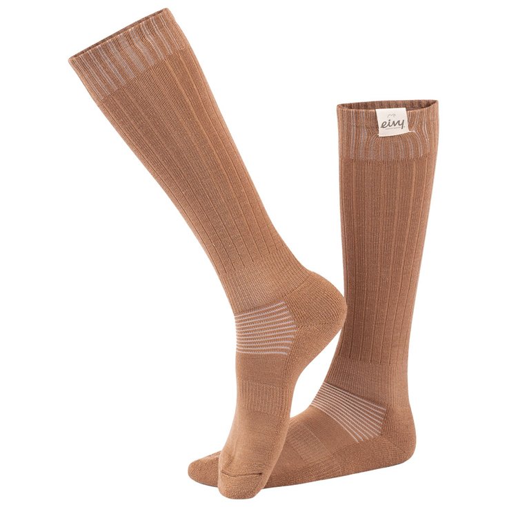 Eivy Sokken Rib Wool Socks Faded Coffee Voorstelling