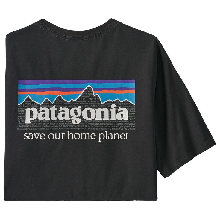Patagonia Tee-Shirt P-6 Mission Regenerative Organic Cotton Ink Black Overview