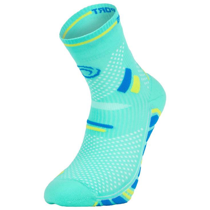 Bv Sport Chaussettes Trail Socks Ultra Mid Turquoise Bleu Présentation