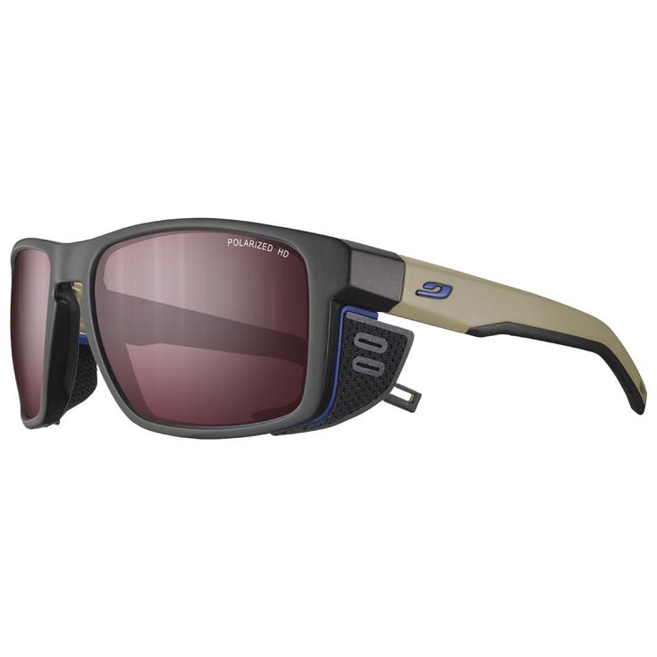 Julbo Lunettes de soleil Shield Translucide Brillant Noir Marron Spectron Hd 3 Polarized Présentation