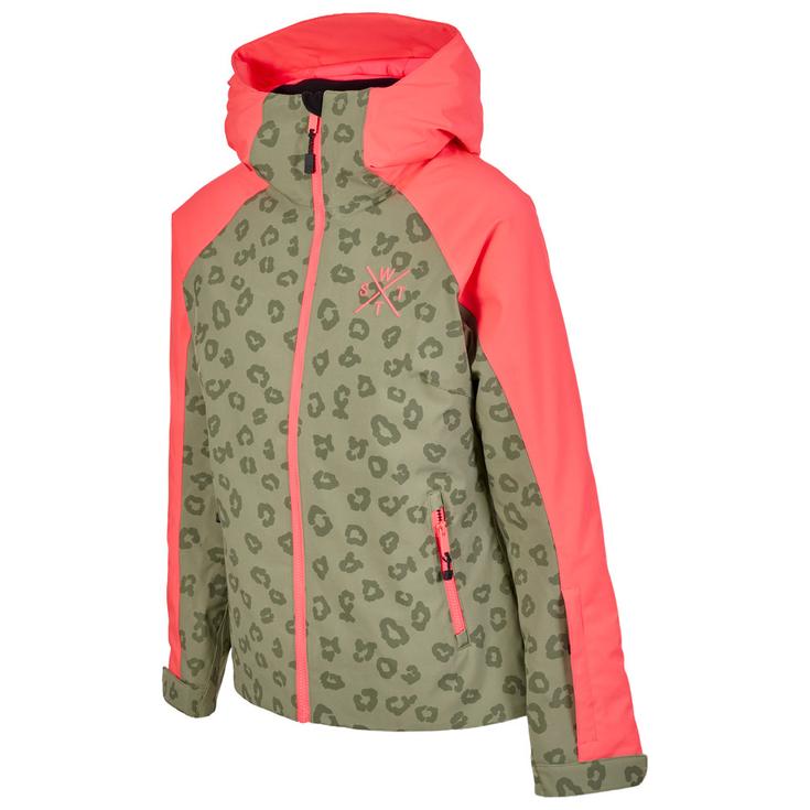 Watts Blouson Ski X-Ices Olive Fluo Pink Présentation