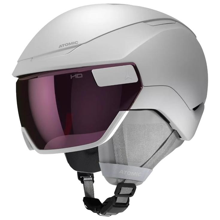 Atomic Skihelm mit Visier Revent Gt Amid Visor Hd Photo White Heather Amber Gold Präsentation