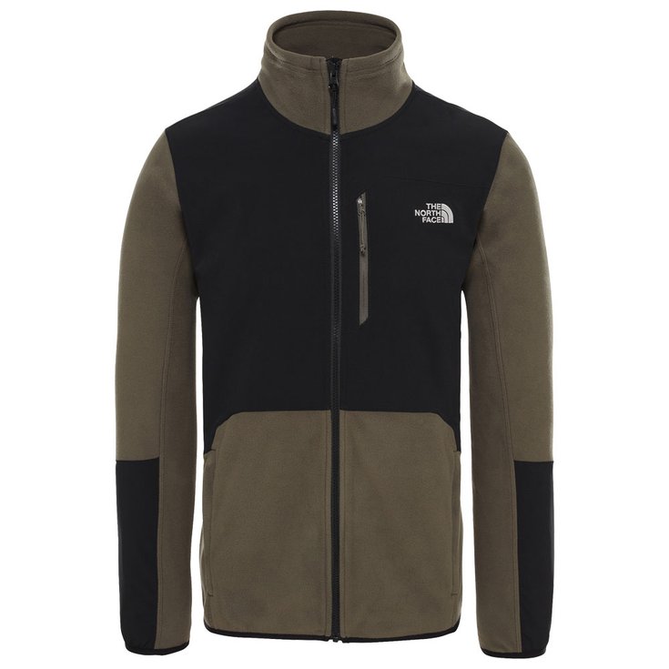 The North Face Fleece Glacier Pro Full Zip Taupe Green Black Overview