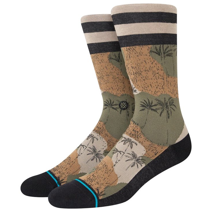 Stance Chaussettes Crew Sock Hidden Palm Green Voorstelling