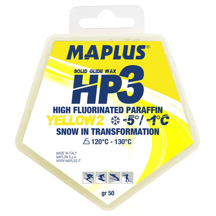 Maplus Glijwax noordse ski HP3 Yellow 2 50gr Voorstelling