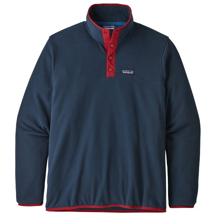 Patagonia Fleece Micro D Snap-t P/o New Navy W/classic Red Präsentation