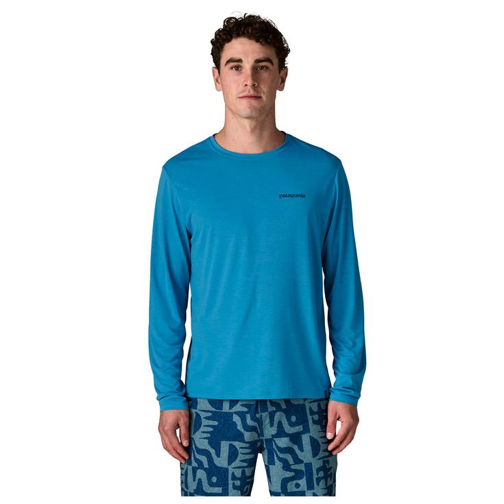 Patagonia Camiseta de trail Long Sleeve Cap Cool Daily Boardshort Logo Shore Blue Light Shore Blue X Dye Presentación