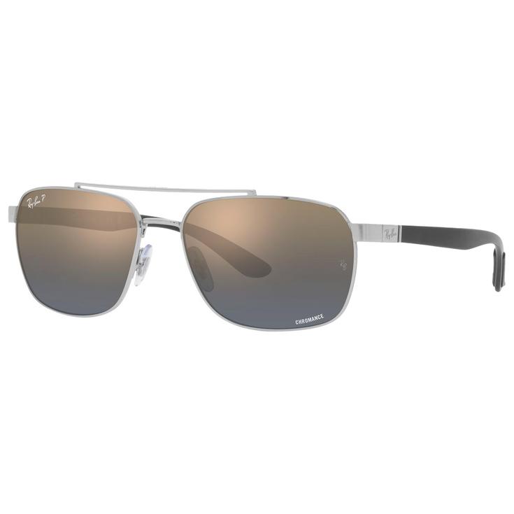 Ray Ban Gafas RB3701 Polished Silver Chromance Blue Gold Polar Presentación