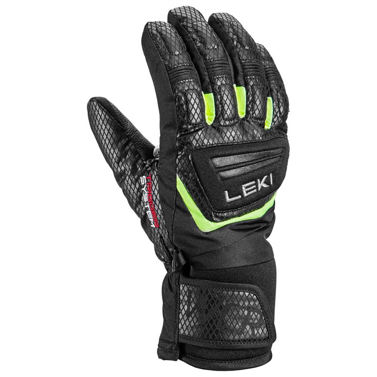Leki Gloves Wcr Team 3D Junior Black Ice Lemon Winter 2024