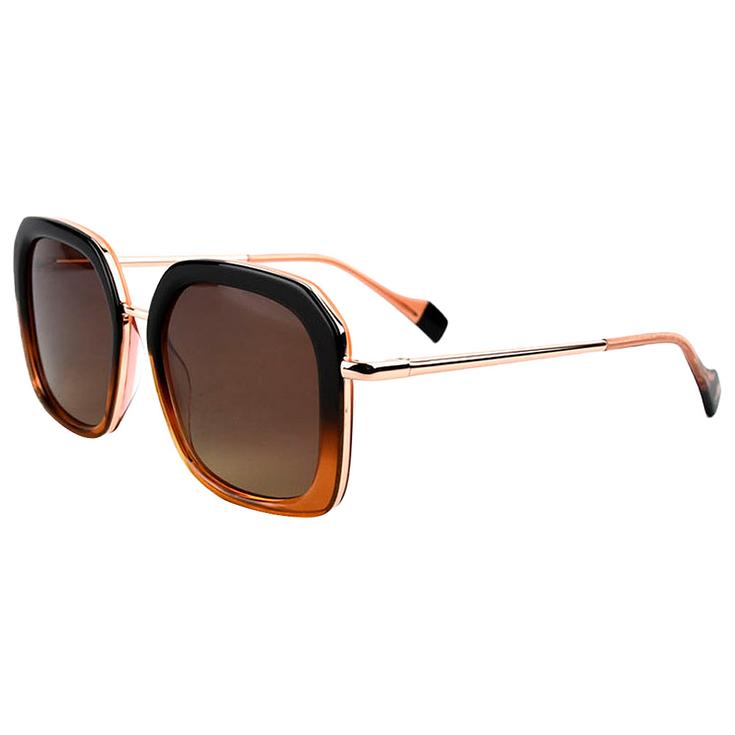 Binocle Eyewear Lunettes de soleil Diana Shiny Gold Brown Gradient Brown Polarized Présentation